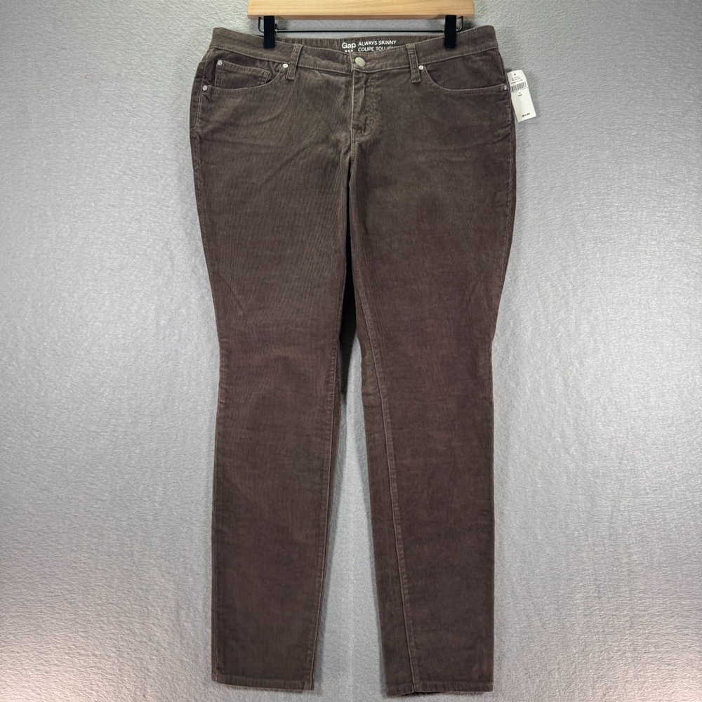 Gap Always Skinny Corduroy Jeans Womens 14 Regular Brown‎ Low Rise 985392-02-1